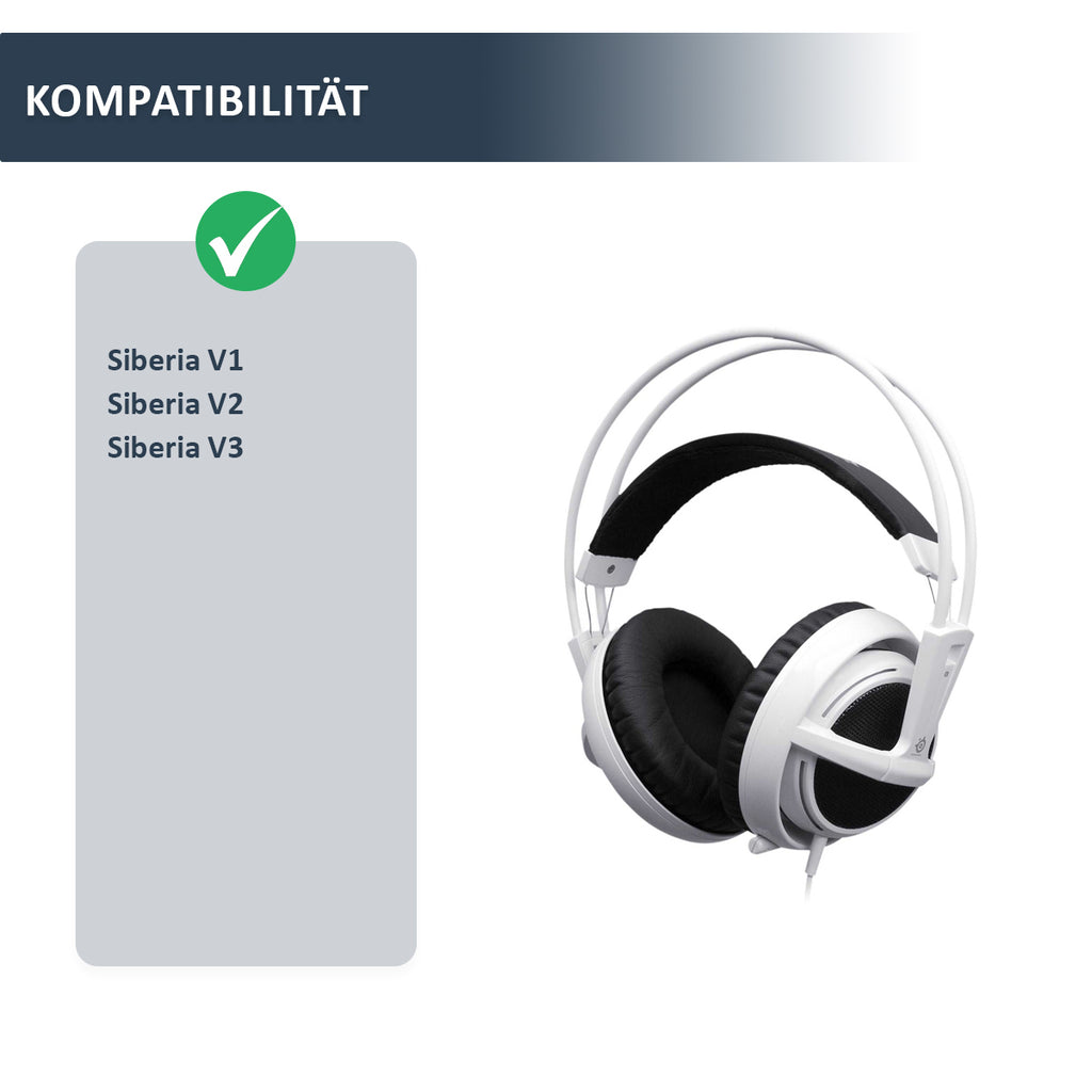 Náhradní ušní polštářky pro SteelSeries Siberia V1, V2, V3 – Proteinová kůže s paměťovou pěnou (Siberia V3 Prism)
