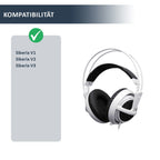 Náhradní ušní polštářky pro SteelSeries Siberia V1, V2, V3 – Proteinová kůže s paměťovou pěnou (Siberia V3 Prism)