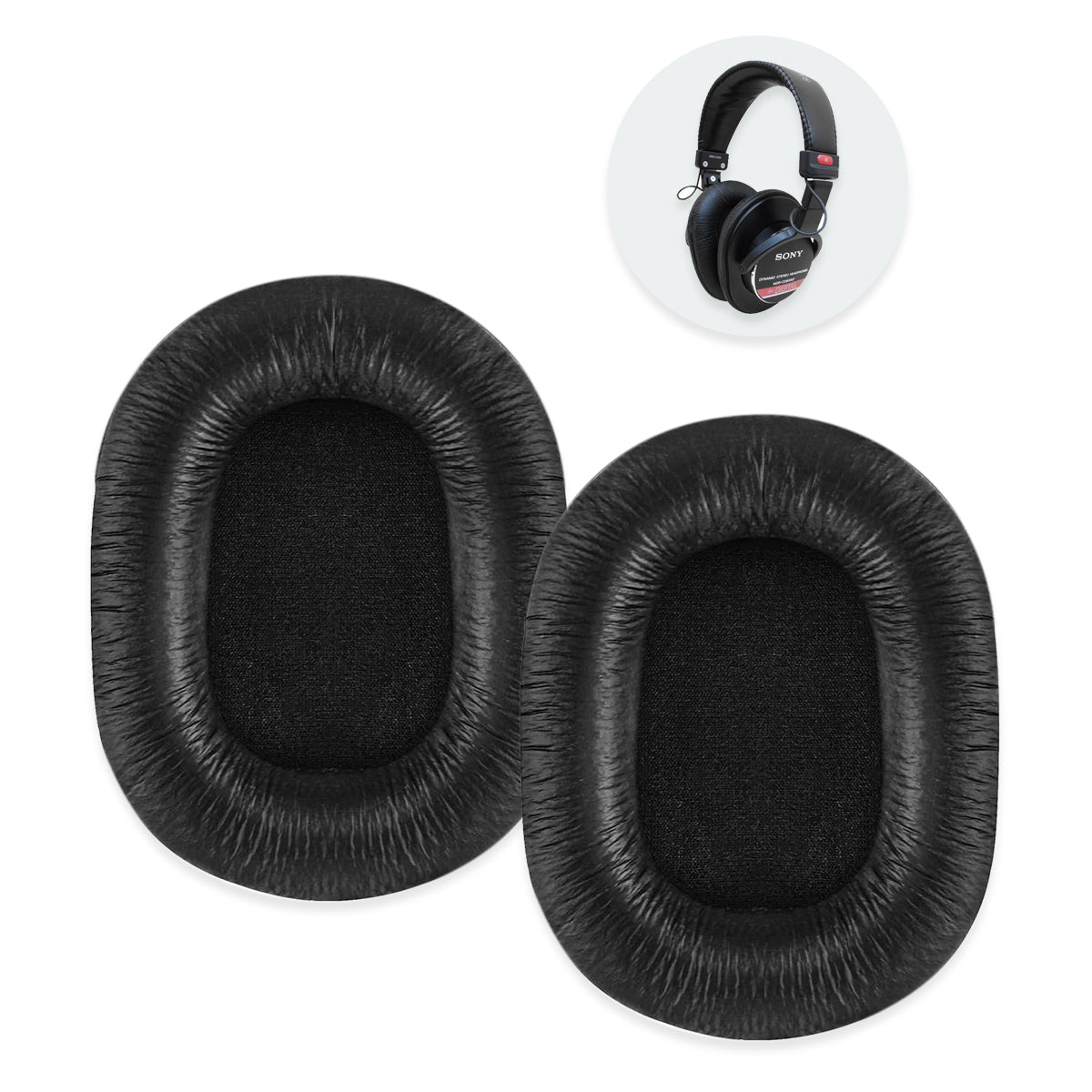 Náhradní ušní polštářky pro Sony MDR-7506, MDR-V6, MDR-CD900ST – Proteinová kůže s paměťovou pěnou (MDR-V7)