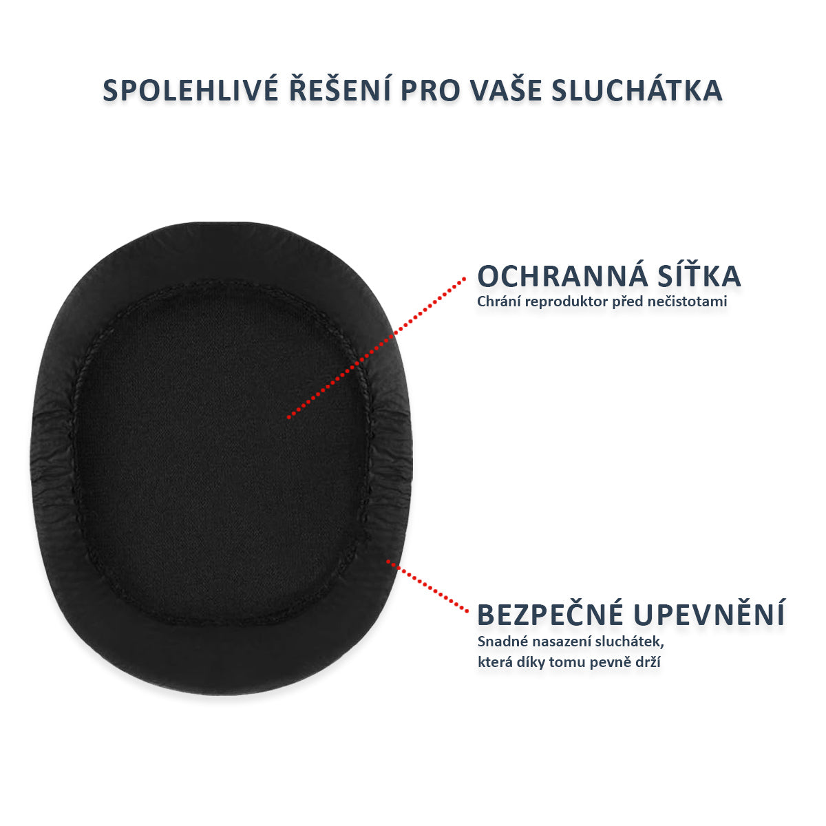 Náhradní ušní polštářky pro Sony MDR-7506, MDR-V6, MDR-CD900ST – Proteinová kůže s paměťovou pěnou (MDR-V7)