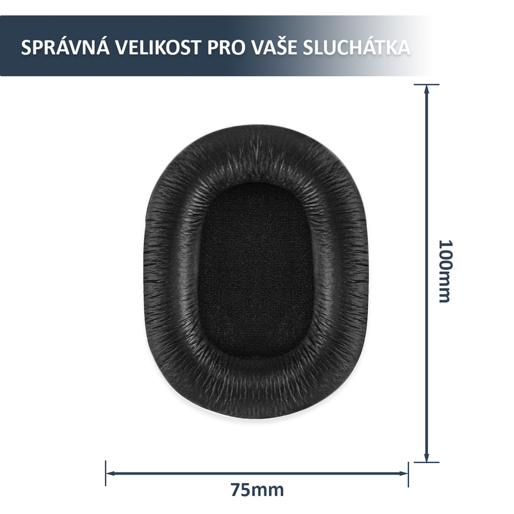Náhradní ušní polštářky pro Sony MDR-7506, MDR-V6, MDR-CD900ST – Proteinová kůže s paměťovou pěnou (MDR-V7)