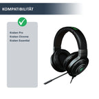 Náhradní ušní polštářky pro Razer Kraken 7.1 V1 – Proteinová kůže s paměťovou pěnou (Kraken 2014, Pro V1, Forged)