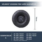 Náhradní ušní polštářky pro JBL T450BT, T500BT, T510BT, T560BT – 70mm Proteinová kůže s paměťovou pěnou (JR300, JR310, T520BT)