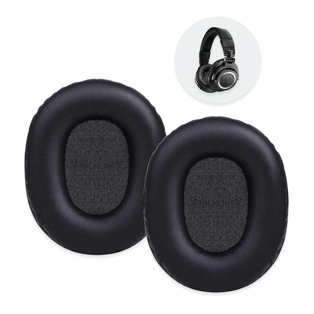 Náhradní ušní polštářky pro Audio-Technica ATH-M50X, M40X, M30X – Proteinová kůže s paměťovou pěnou (M50xBT, M20X, M70X) Hlavní obrázek produktu