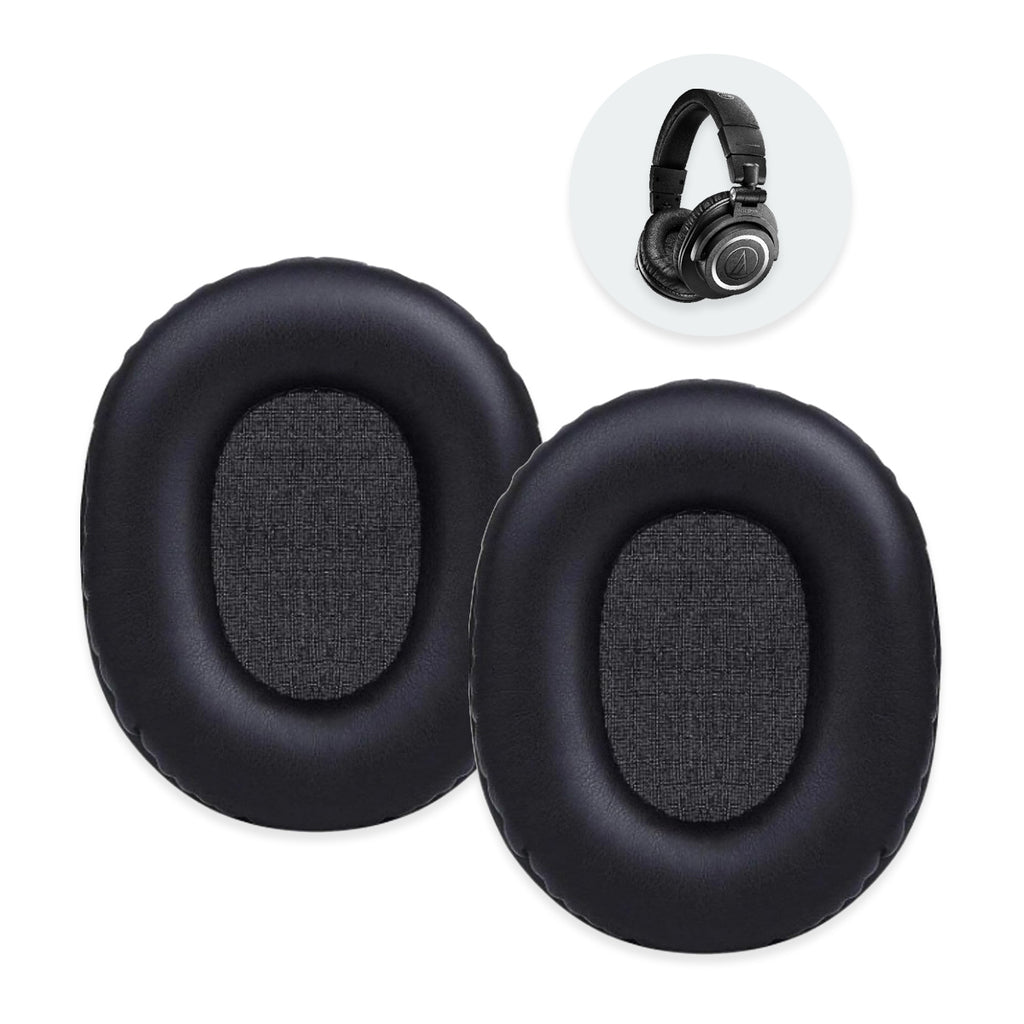 Náhradní ušní polštářky pro Audio-Technica ATH-M50X, M40X, M30X – Proteinová kůže s paměťovou pěnou (M50xBT, M20X, M70X)