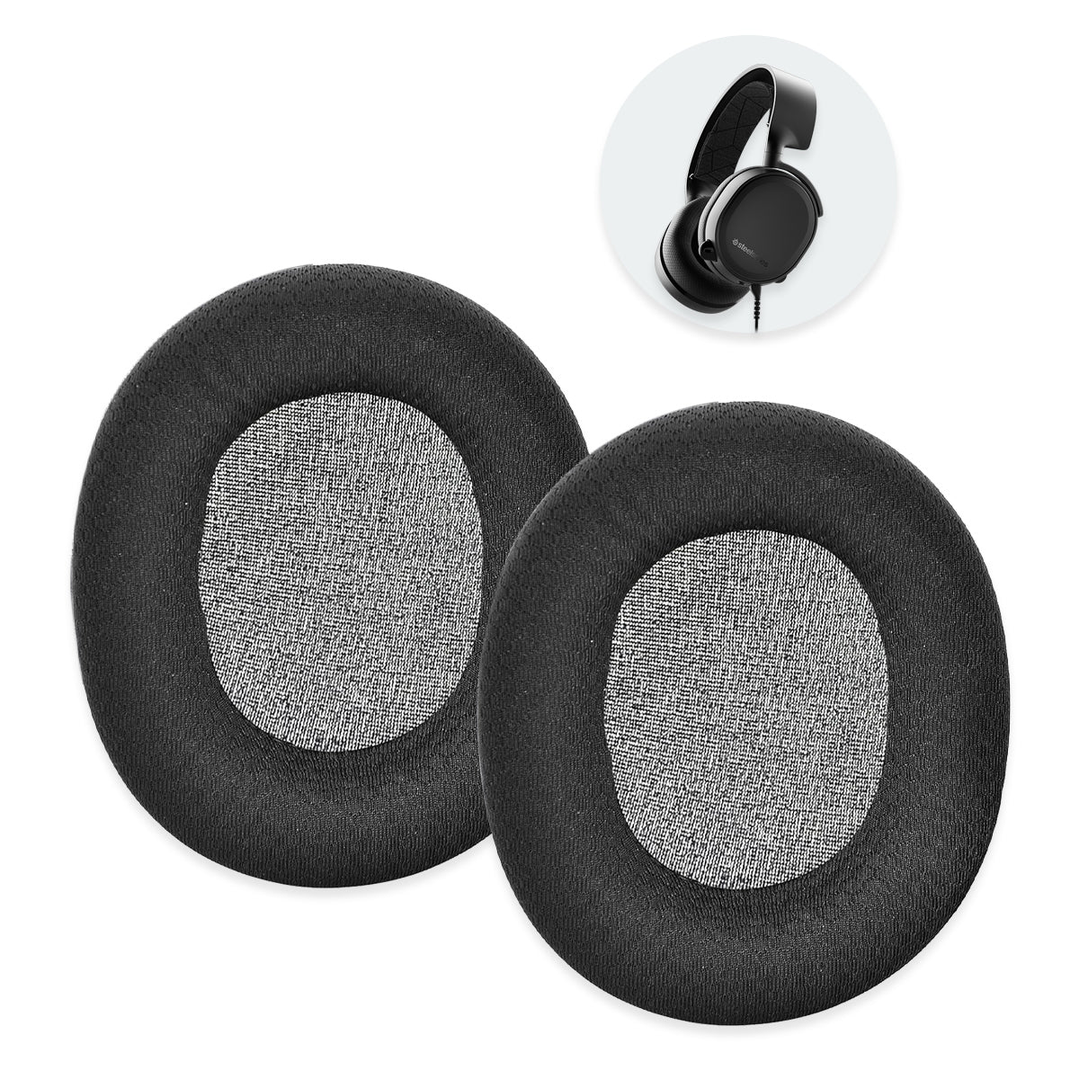Náhradní ušní polštářky pro SteelSeries Arctis 3, 5, 7, Pro, Prime – Proteinová kůže místo tkaniny (Arctis 1, 9, 7+, 7P) Hlavní obrázek produktu