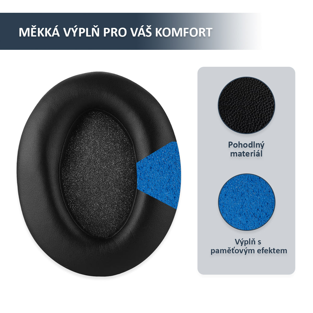 Náhradní ušní polštářky pro Sennheiser HD380 PRO – Proteinová kůže s paměťovou pěnou (PXC450, PC350, Game Zero)