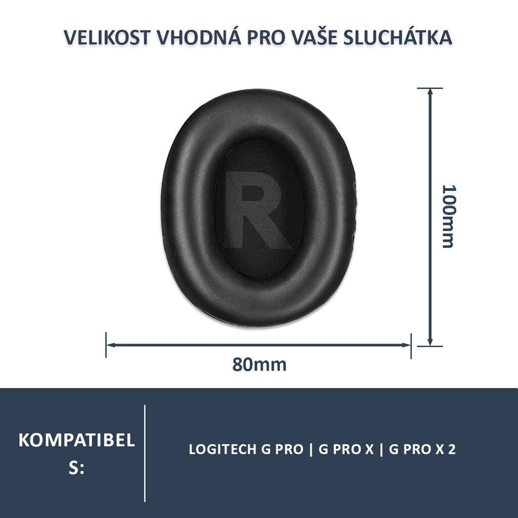 Náhradní ušní polštářky pro Logitech G Pro, G Pro X, G Pro X 2 – Proteinová kůže s paměťovou pěnou (G Pro X Lightspeed)