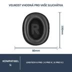 Náhradní ušní polštářky pro Logitech G Pro, G Pro X, G Pro X 2 – Proteinová kůže s paměťovou pěnou (G Pro X Lightspeed)