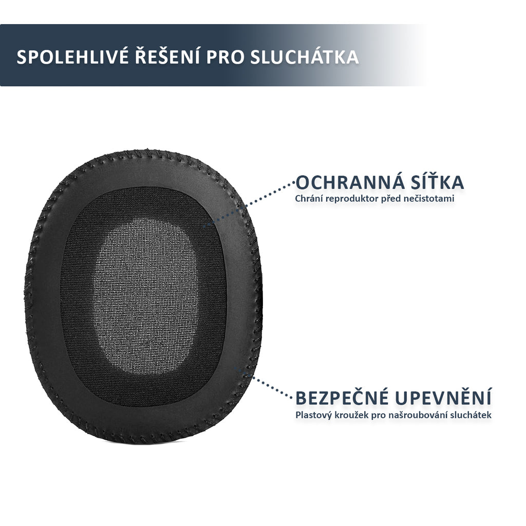 Náhradní ušní polštářky pro Marshall Monitor – Proteinová kůže s paměťovou pěnou (Monitor Bluetooth, Steel Edition)