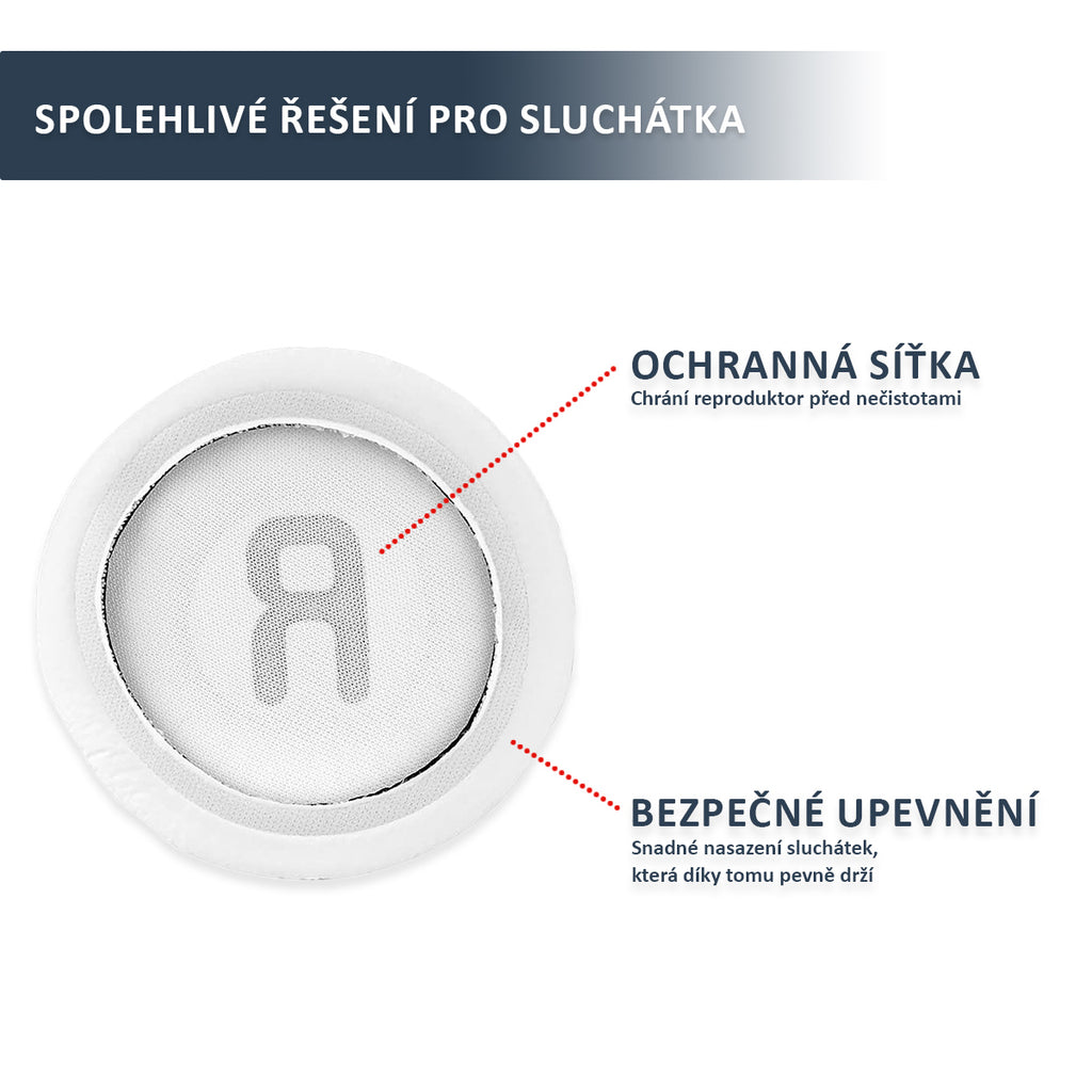 Náhradní náušníky pro JBL T450BT, T500BT, Tune 500BT, Tune 510BT – Bílá – 70mm proteinová kůže s paměťovou pěnou (JR300)