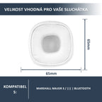 Náhradní náušníky pro Marshall Major III – Bílá – Proteinová kůže s paměťovou pěnou (Major 3, Mid ANC)