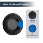 Náhradní náušníky pro Beyerdynamic DT770, DT880, DT990 – Černá – Proteinová kůže s paměťovou pěnou (DT770 Pro, DT990 Pro, MMX 300)