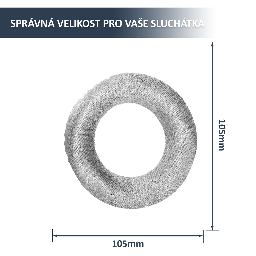 Náhradní náušníky pro Beyerdynamic DT770, DT880, DT990 – Šedý semiš s paměťovou pěnou (DT770 Pro, DT990 Pro, MMX 300)