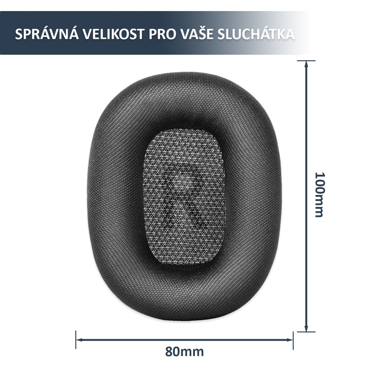 Náhradní náušníky pro Apple AirPods Max – Černá – Síťová tkanina s paměťovou pěnou a magnetickým uchycením (Lightning 2020)