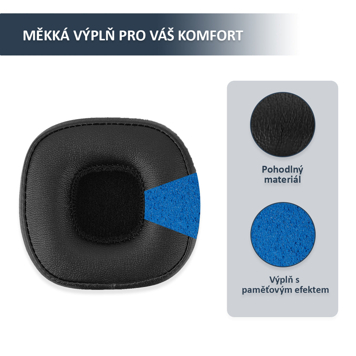 Náhradní náušníky pro Marshall Major IV – Proteinová kůže s paměťovou pěnou (Major 4, Major IV Bluetooth)