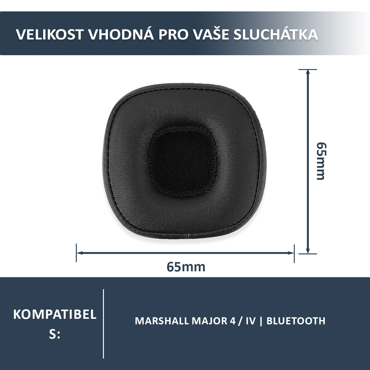 Náhradní náušníky pro Marshall Major IV – Proteinová kůže s paměťovou pěnou (Major 4, Major IV Bluetooth)