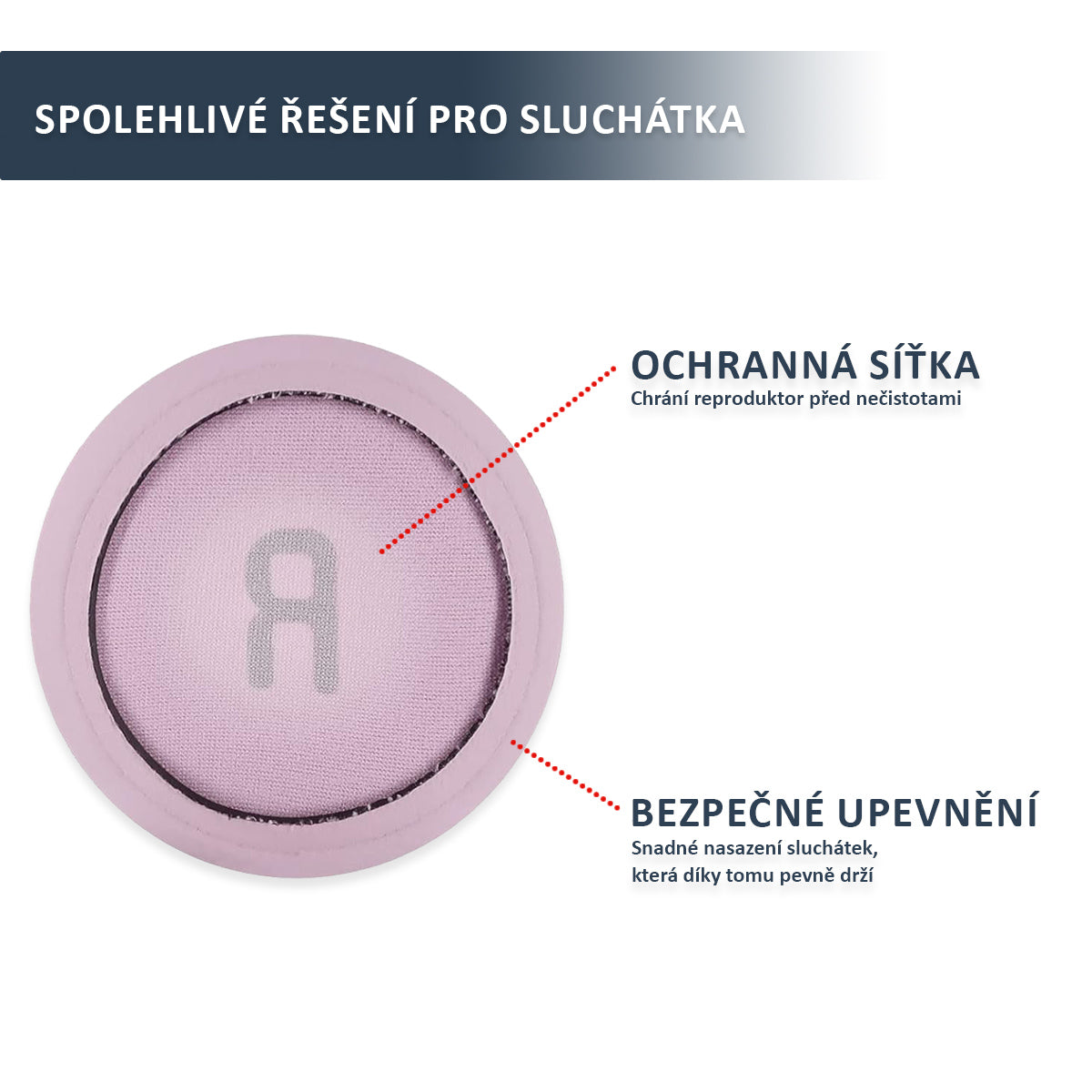 Náhradní náušníky pro JBL T450BT, T500BT, T510BT, T560BT – Růžová – 70mm proteinová kůže s paměťovou pěnou (JR300, JR310) Doplňkový obrázek produktu