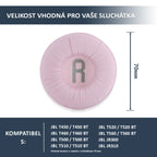 Náhradní náušníky pro JBL T450BT, T500BT, T510BT, T560BT – Růžová – 70mm proteinová kůže s paměťovou pěnou (JR300, JR310)