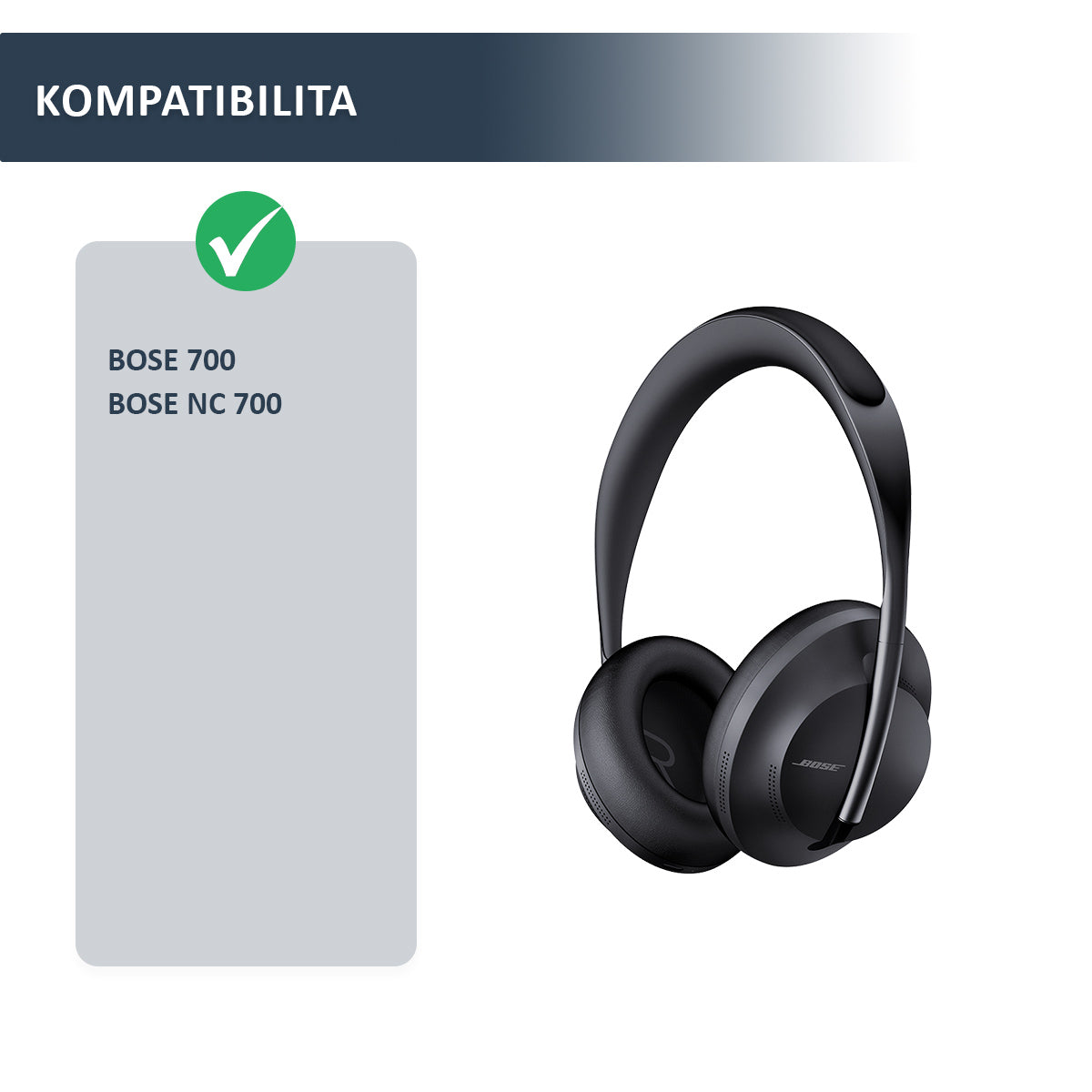 Náhradní náušníky pro Bose Noise Cancelling 700 (NC700) – Proteinová kůže s paměťovou pěnou (Headphones 700 UC)