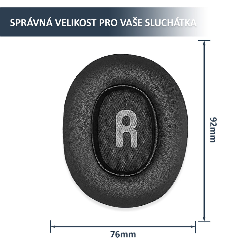 Náhradní náušníky pro JBL Tune 750BTNC, Tune 760NC, Tune 770NC – Proteinová kůže s paměťovou pěnou (700BT, 710BT, 720BT)