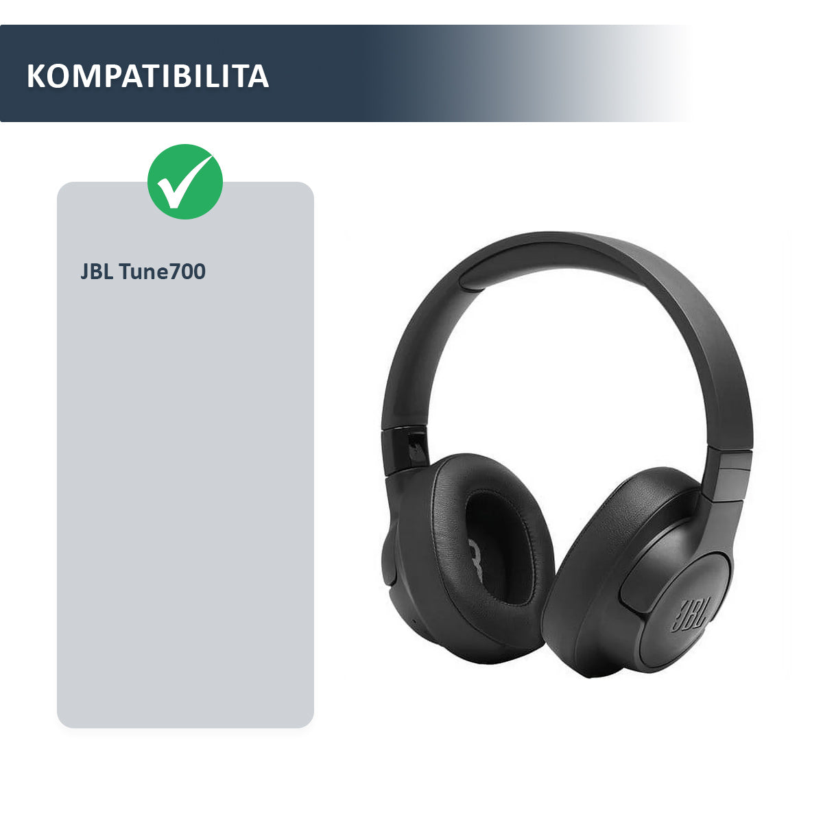 Náhradní náušníky pro JBL Tune 750BTNC, Tune 760NC, Tune 770NC – Proteinová kůže s paměťovou pěnou (700BT, 710BT, 720BT)