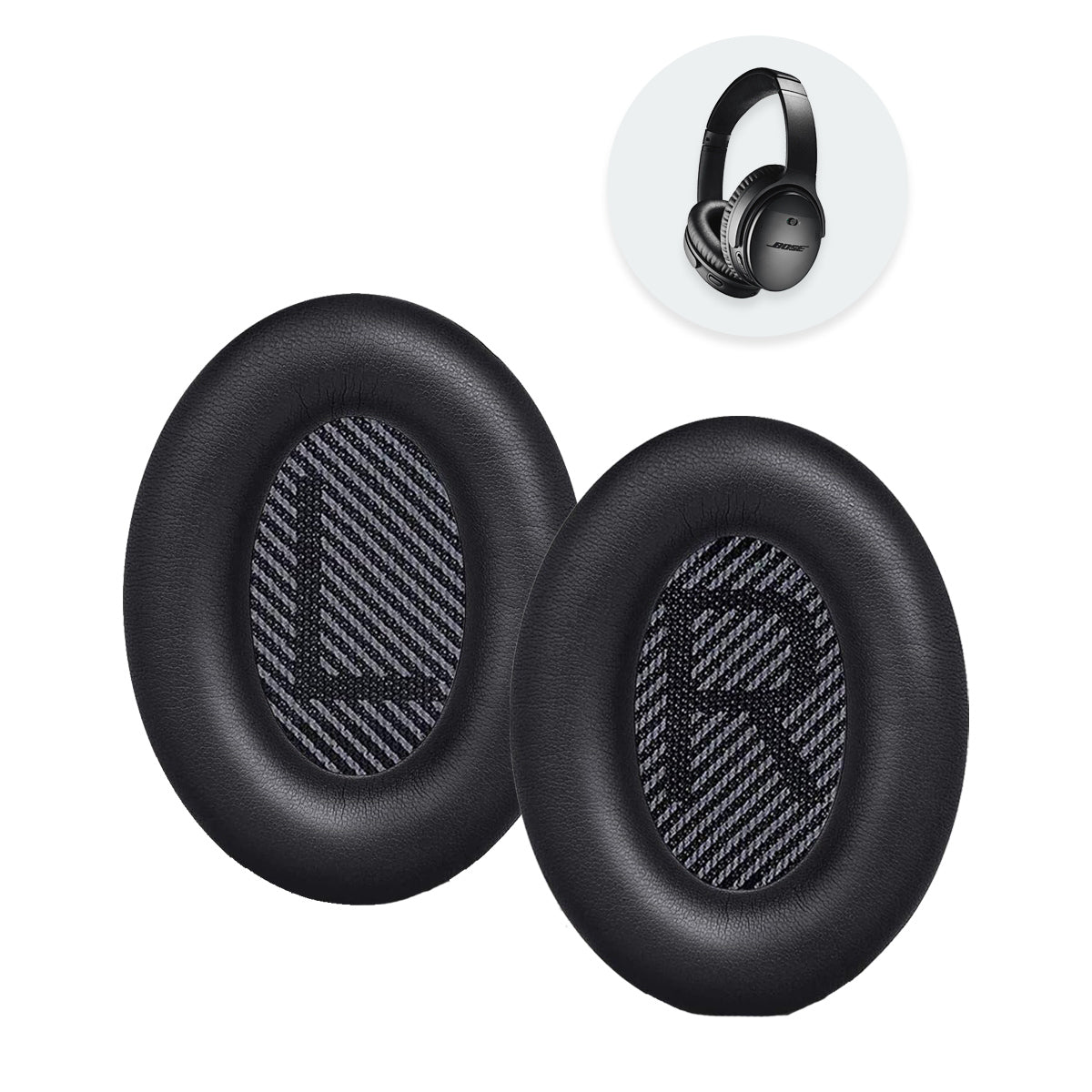 Náhradní náušníky pro Bose QC35 II – Proteinová kůže s paměťovou pěnou (QuietComfort 35, QC35)