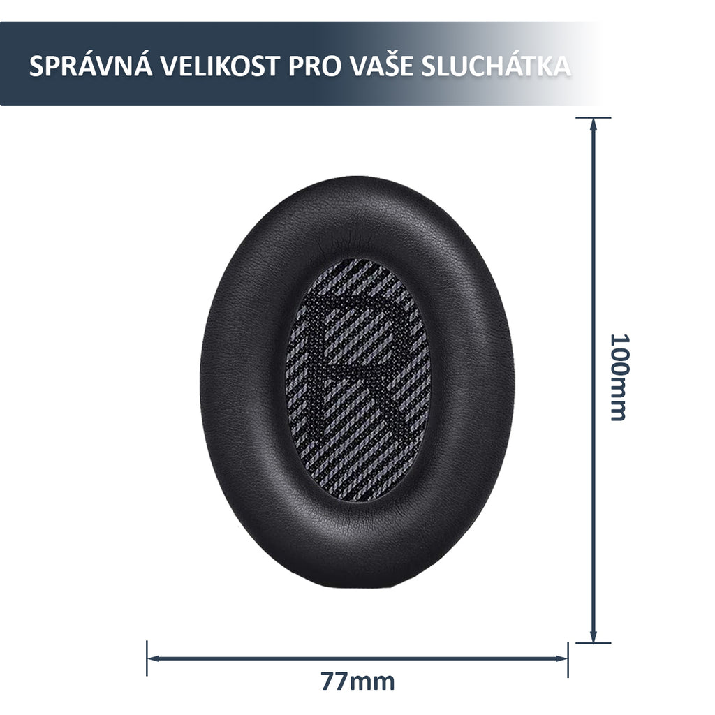 Náhradní náušníky pro Bose QC35 II – Proteinová kůže s paměťovou pěnou (QuietComfort 35, QC35)