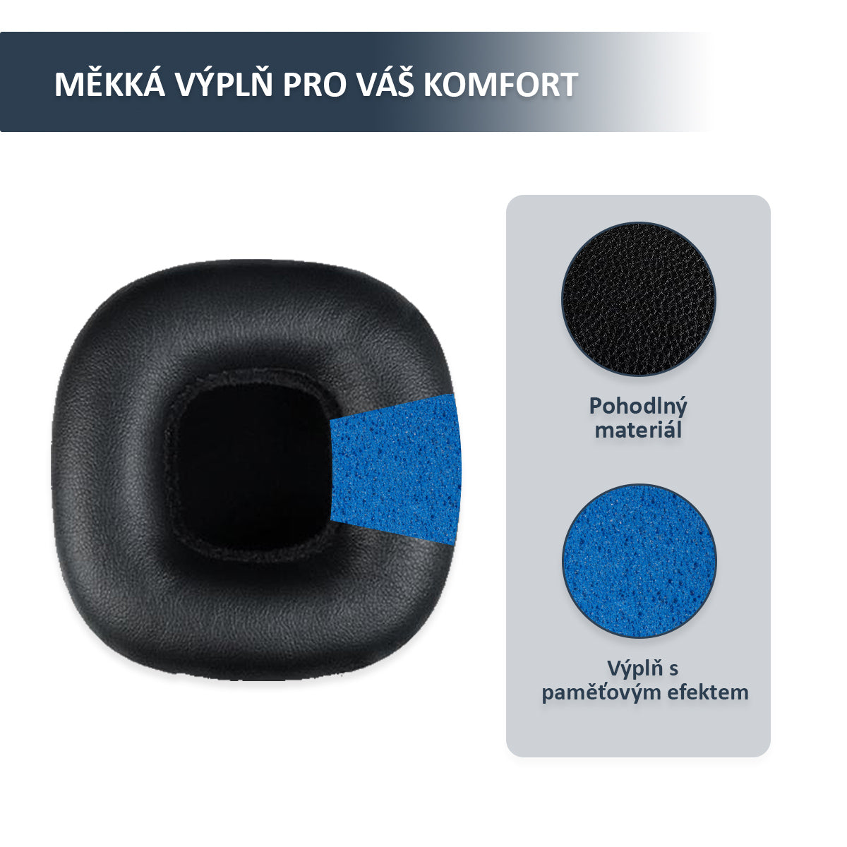 Náhradní náušníky pro Marshall Mid, Mid Bluetooth a Mid ANC – Proteinová kůže s paměťovou pěnou