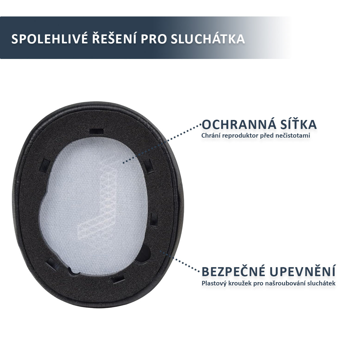 Náhradní náušníky pro JBL Live 650BTNC, E65BTNC, Live 660NC – Proteinová kůže s paměťovou pěnou (Live 750NC, 770NC, Duet NC)