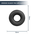 Náhradní náušníky pro Sony WH-CH520, WH-CH510, MDR-ZX110 – Černá – 70mm proteinová kůže s paměťovou pěnou (MDR-ZX330BT, MDR-V150)