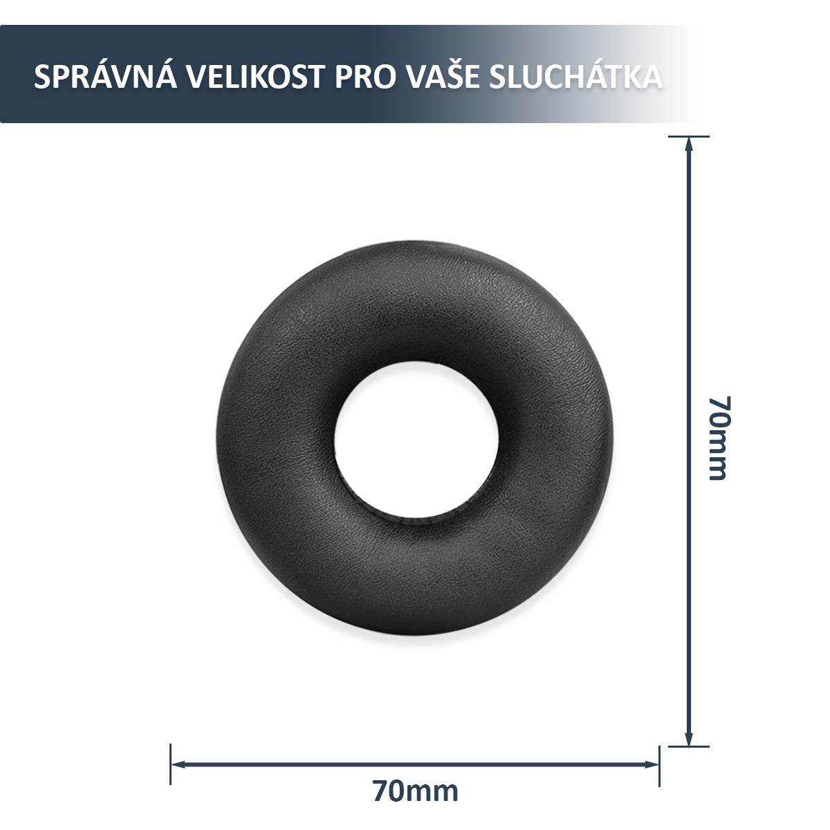 Náhradní náušníky pro Sony WH-CH520, WH-CH510, MDR-ZX110 – Černá – 70mm proteinová kůže s paměťovou pěnou (MDR-ZX330BT, MDR-V150)